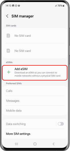 Select Add eSIM.